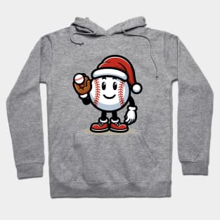 Retro Baseball ball, Merry Christmas Hoodie